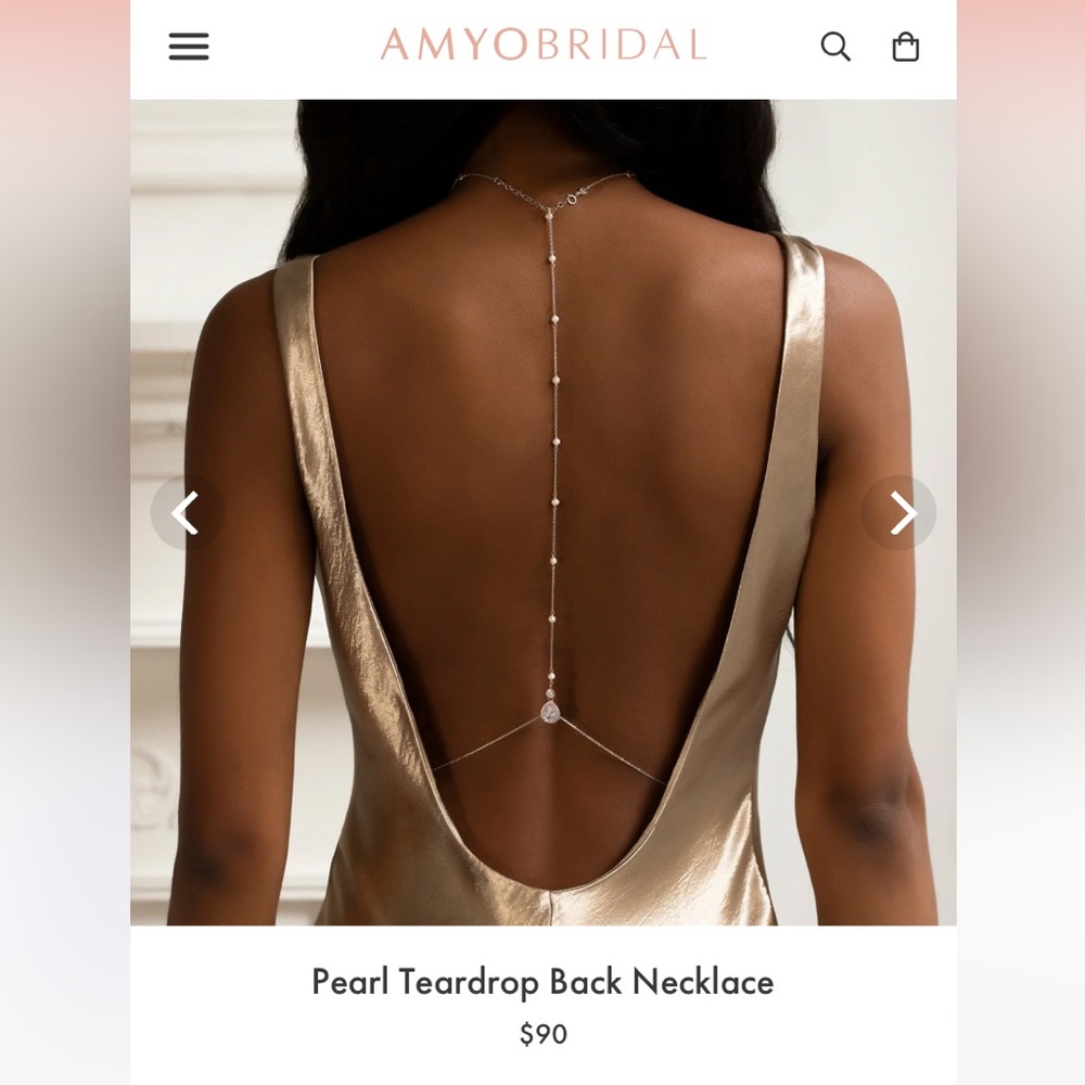 Amy O Bridal back drop necklace. Worn once